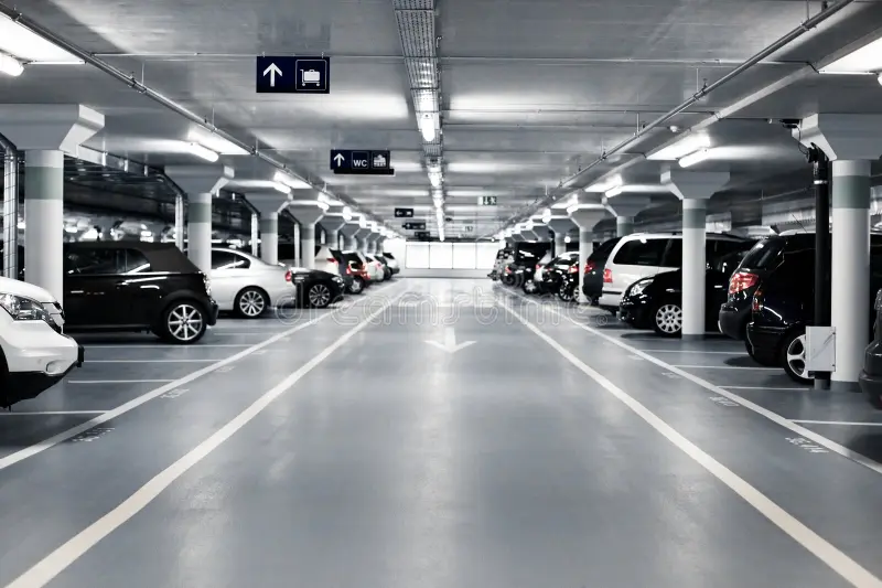 Underground Parking Cars White Colors 30872672